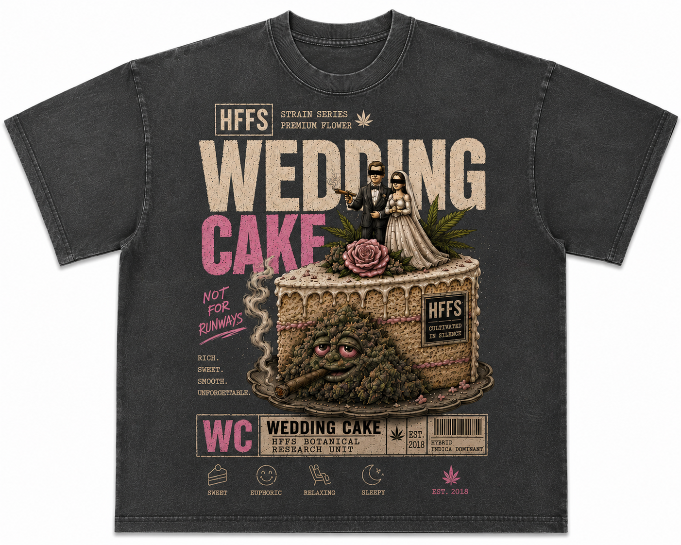 Wedding Cake Tee / Garment-dyed Black