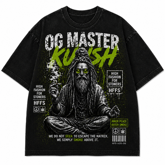 MASTER KUSH | Washed Black Tee