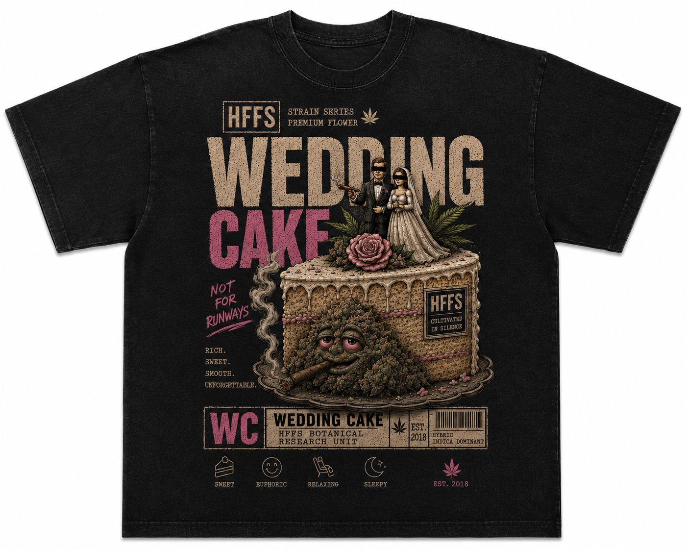 Wedding Cake Tee / Garment-dyed Black